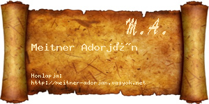 Meitner Adorján névjegykártya